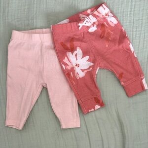 Carter's Floral and Solid Newborn 2 Pants Set